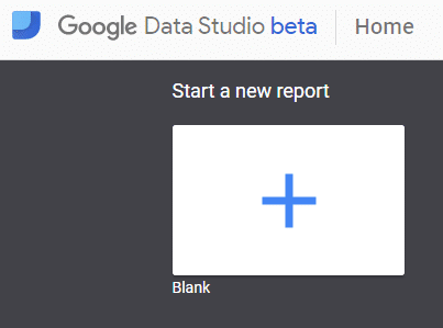 blank report - set up a basic report in google Data Studio
