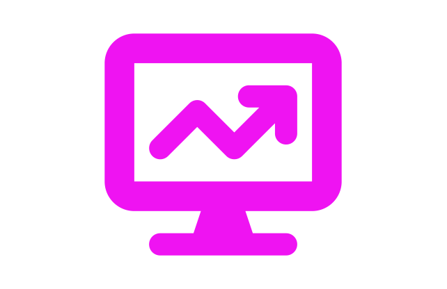 Chart in computer screen icon
